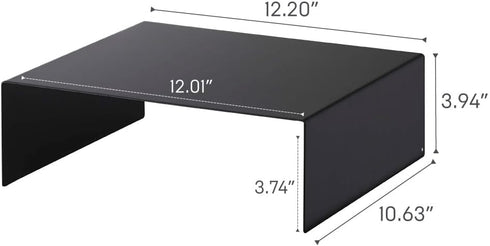 Yamazaki Home Cabinet Bottom Shelf Storage Organizer, Set of 2 Dish Riser for Under Sink or Kitchen Pantry
