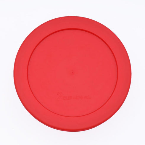 CIBI Food Storage Container Lids (2 Cups, Red - 6PK) for Pyrex and Anchor Round Glass Containers