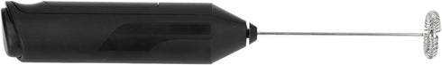 Mini Handheld Drink Mixer - Portable Stainless Steel Electric Milk Frother with Metal Base (Black and Bracket)