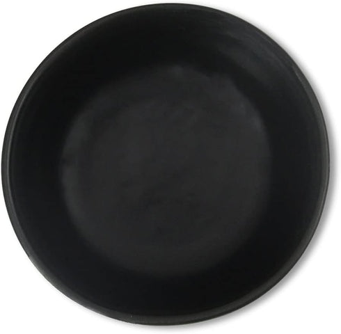 roro Hand-Molded Ceramic Stoneware Condiment Bowls, Matte Black Set of 4, 3 oz Each, Microwave and Dishwasher Safe