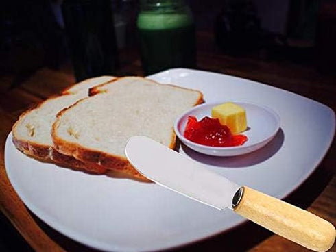20-Pack Stainless Steel Butter Spreader Knives Set, 4-inch Wood Handle for Sandwich Cream Cheese