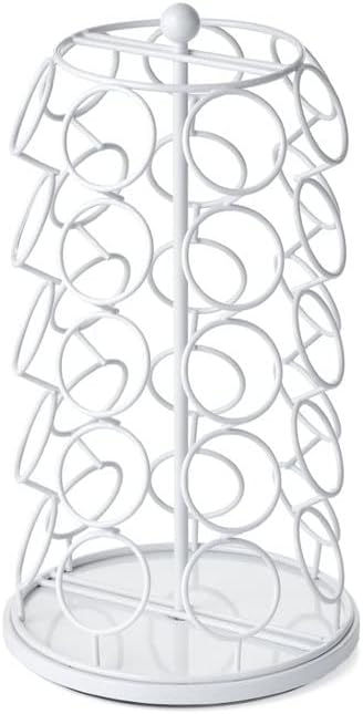 Nifty K Cup Holder for K-Cups, 35 Pod Carousel, 360-Degree Spins, Modern White Kitchen Organizer