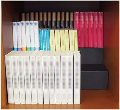 Asrnten (2Levels, Kobe Cardboard Co., Ltd Bookshelf Innovation Made in Japan, Manga organizing kit Black)