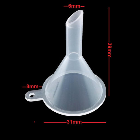 Mini Funnel 5-Pack for Lab Bottles, Sand Art, Perfume, Spice, Essential Oil, Food Grade Small Plastic (Clear)
