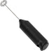 Mini Handheld Drink Mixer - Portable Stainless Steel Electric Milk Frother with Metal Base (Black and Bracket)