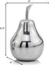 Modern Day Accents 3863 Small Polished Pear, Silver Fruit Decor, Tabletop Centerpiece, 4" L x 4" W x 6.5" H