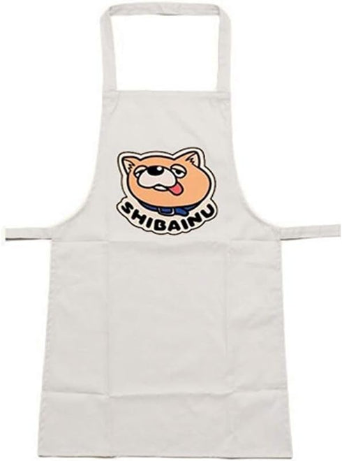 WOSHOW White Apron, Printed Japanese Anime Gokushufudo Cartoon Cooking Apron Cosplay Costume