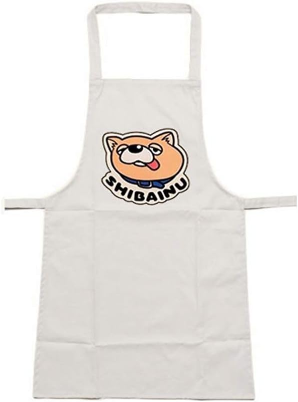 WOSHOW White Apron, Printed Japanese Anime Gokushufudo Cartoon Cooking Apron Cosplay Costume