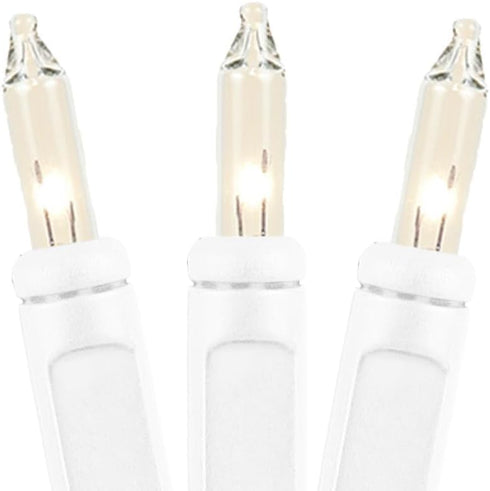 8.5 20 Bulb 4" Bulb 24" Novelty Lights Feet Clear Mini Light String on White Wire, Non-Connectable Incandescent Fairy