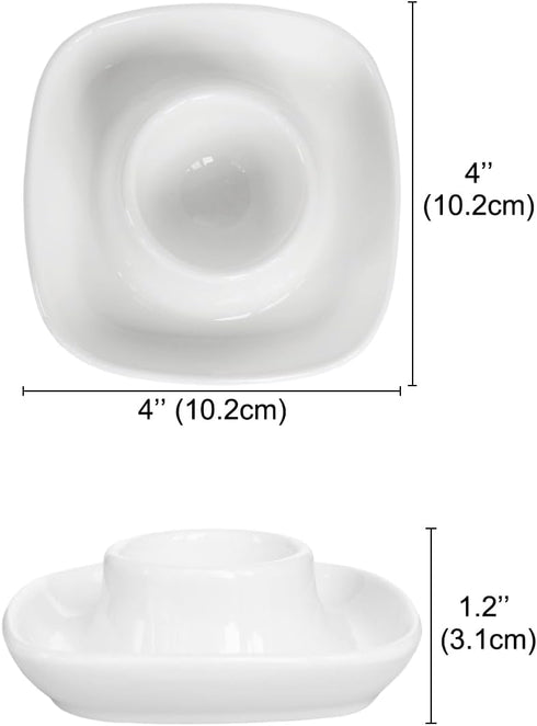Bealuffe (4 Pack) Ceramic Egg Cups for Soft Boiled Eggs, Egg Holder Porcelain Egg Dish for Breakfast for Easter