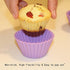 Heart Silicone Baking Cups, 30 Packs Large Resusable Muffin Cups, Love Cupcake Liners, Rainbow Colors