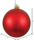 Vickerman 4" Red Matte Ball Christmas Ornament, Shatterproof UV Resistant Plastic, Set of 6 for Tree Decor