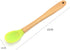 Vctitil 3 Pcs Mini Silicone Spoons, Heat Resistant Mini Stirring Spoon with Bamboo Handle for Cooking, Baking, Mixing,