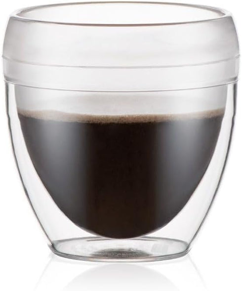 Bodum 8oz Pavina Outdoor Double-Wall Plastic Tumbler, BPA-Free, Set of 6, Clear