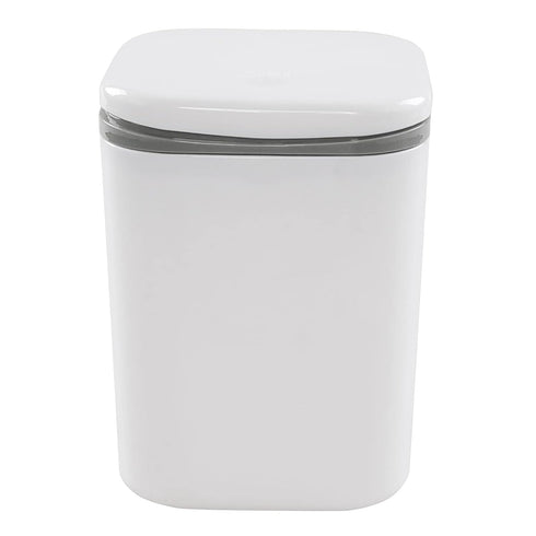 0.5 Gallon Tiny Countertop Trash Can, Mini Desktop Garbage Can with Push-Button, White