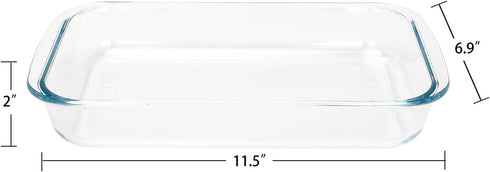 1.5-Quart Tempered Glass Oblong Baking Dishes, Set of 2 by VIPHIEC