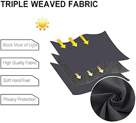DWCN Blackout Curtains for Bedroom & Living Room, Thermal Insulated Light Blocking Drapes with Tiebacks, 42 x 54