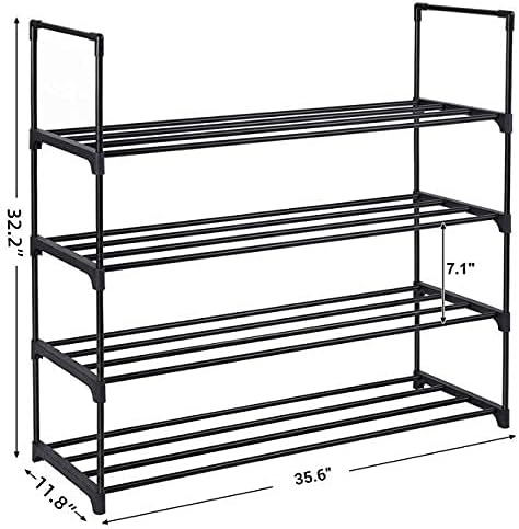 4-Tier Organizer,16-24 Closet,Shoe Shoe Rack Pairs Metal Shoe Rack for Stand,Shoe Shelf,Show Rack,Shoe Storage Cabinet
