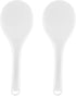 2PCS Plastic Rice Paddle Spoon, Non-Stick Rice Scoop, 7.87 Inch Rice Serving Spoon (White E)