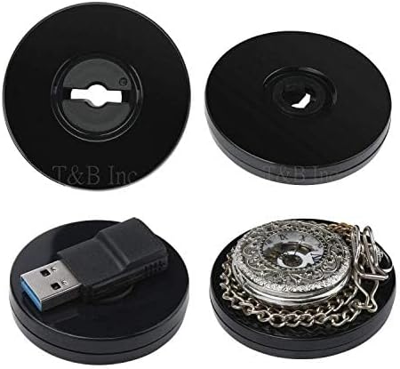 TamBee 4PCS 2Inch Acrylic Lazy Susan Turntable Organizer - Black Revolving Display Base for Kitchen Pantry