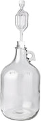 FastRack 1 Gallon Glass Jug with #6 Rubber Bungs & Twin Bubble Airlock – Clear Glass Fermenter Containers for Home