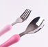 Cute Pink Melody Fork and Spoon Set - Flatware with Case, Tableware Set with Cute Figure, Medium Size