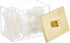 mDesign Modern Square Bathroom Vanity Storage Organizer Canister Jar for Cotton Swabs, Makeup Sponges - Clear/Soft Brass