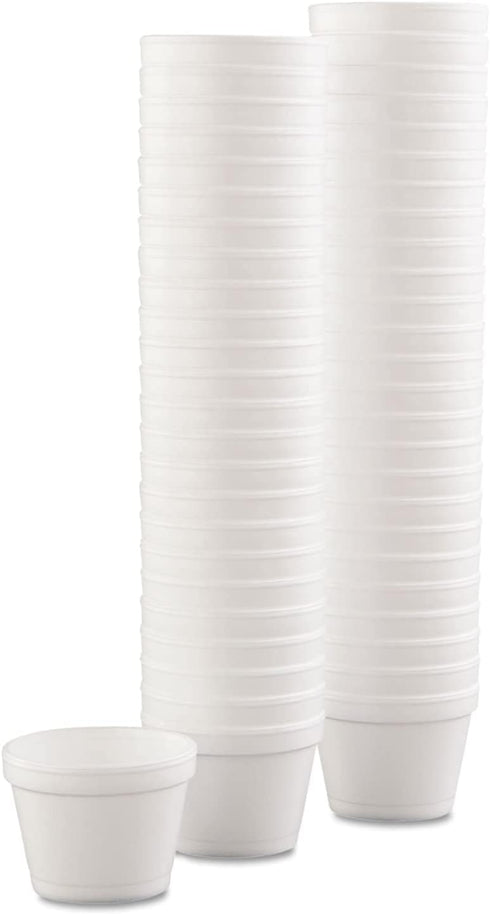 4 MM-4J6/6JL (100, 4 Mr Miracle Ounce Foam Cup with Vented Lid in White. Hot and Cold Foods. For Ice Cream, Yogurt