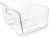 Isaac Jacobs 2-Piece Large Deep Stackable Clear Storage Bins, Versatile Use, Set of 2 for Desk, Office, Bathroom