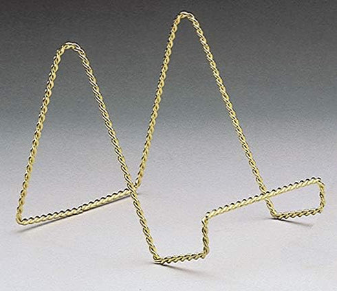 BANBERRY DESIGNS Wire Easel Display Stand, Twisted Brass Metal, 3 Inch, Pack of 6, Craft Accessory for Small Books or