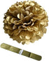 TopAAA 12pcs Tissue Paper Flower Poms - DIY Decorations for Wedding, Birthday, Graduation, 10 inches (Gold)