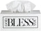 Creative Brands Faithworks God Bless You Wooden Tissue Box Cover, Large, White