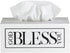 Creative Brands Faithworks God Bless You Wooden Tissue Box Cover, Large, White