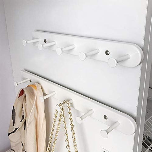 Extendable Sliding Wardrobe Hook Rail with Hardware Pull Out Closet Rod Organizer for Home, Office, Hotel