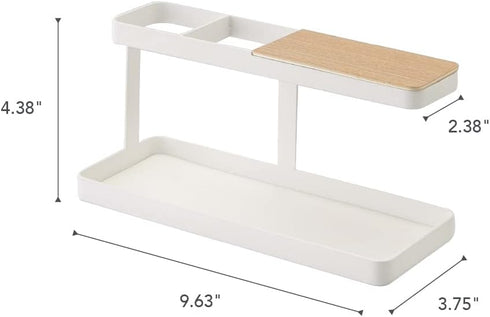 YAMAZAKI home Desk Bar-Wood & Steel Organizer - One Size, White (2299)