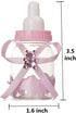 Fannuoncc 12 3.5-Inch Pcs Baby Bottle Shower Favor, Mini Plastic Candy Bottles for Baby Shower, Party Decoration (Pink)