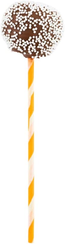 Restaurantware 5.9 Inch Durable Cake Pop Sticks, 25 Orange Spirals Paper Colored Lollipop Sticks for Desserts