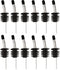Bartender Gear Free Flow Pour Spouts, Stainless Steel Liquor Wine Bottle Pourer with Dust Caps, 12 Pack