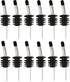 Bartender Gear Free Flow Pour Spouts, Stainless Steel Liquor Wine Bottle Pourer with Dust Caps, 12 Pack