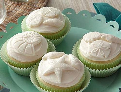 Seaweed Seashell Coral Conch Starfish Silicone Mold, Marine Theme Fondant Mold for Cake Decoration, Polymer Clay Craft