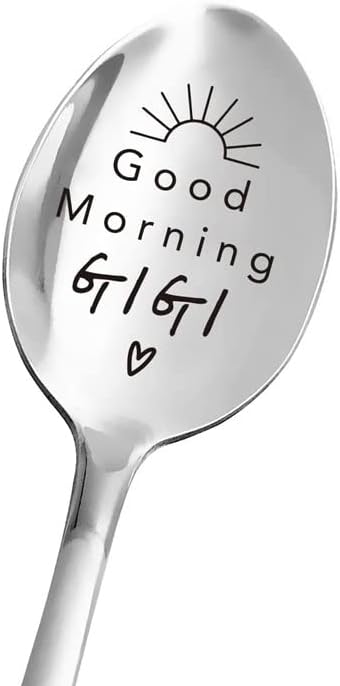 Gigi Good Morning Spoon Gift from Granddaughter/Grandson, Best Gigi Gifts for Grandma, Mother's Day Tea Coffee Spoon