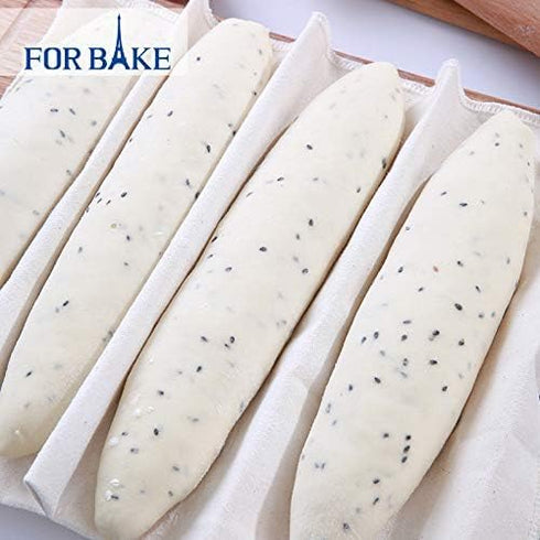 Professional Bakers Dough Cloth - 100% Pure Cotton Pastry Proofing Cloth for Baking French Bread (29 3/8 x 17 3/4 inch)