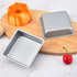 Flunyina 4 Inches Non-Stick Square Cake Pans | Set of 4 Carbon Steel Cake Molds for Home, Wedding, Birthday Party