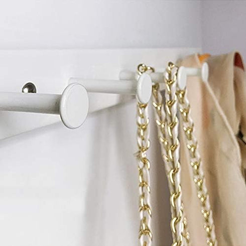 Extendable Sliding Wardrobe Hook Rail with Hardware Pull Out Closet Rod Organizer for Home, Office, Hotel