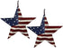 Set of 2 Metal Patriotic Barn Star Wall Decor, Rustic American Flag Indoor Outdoor Star Art for 4th of July Decoration