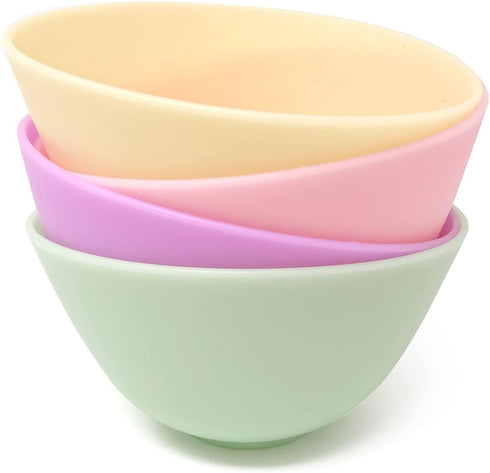 Honbay 4PCS Silicone Mixing Bowls, Prep and Serve Bowls for Mixing Facial Mask or Holding Ingredients (13×7.5CM)