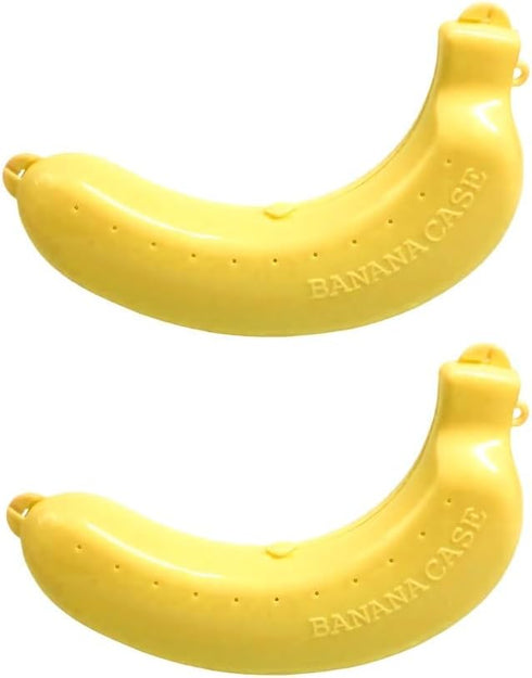 Bwexxt 2Pcs Banana Case, Cute Banana Protector Storage Box, Portable Banana Holder for