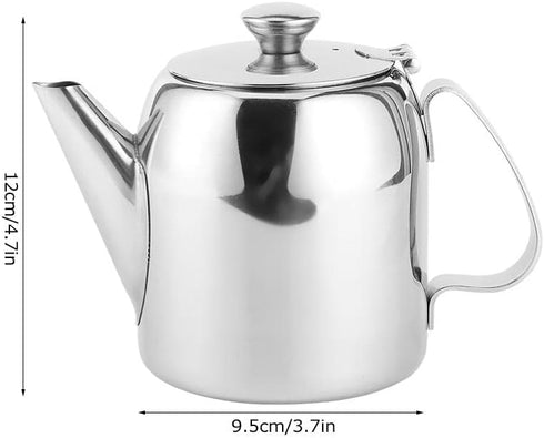 0.5 L Stainless Steel Teapot, Short Spout Coffee Pot for Restaurants and Living Rooms (20 oz)