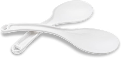 Giantree 2 Pcs Plastic Rice Paddle, 7.7 Inch Non-Stick White Rice Spoon Scooper