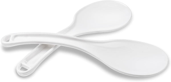 Giantree 2 Pcs Plastic Rice Paddle, 7.7 Inch Non-Stick White Rice Spoon Scooper
